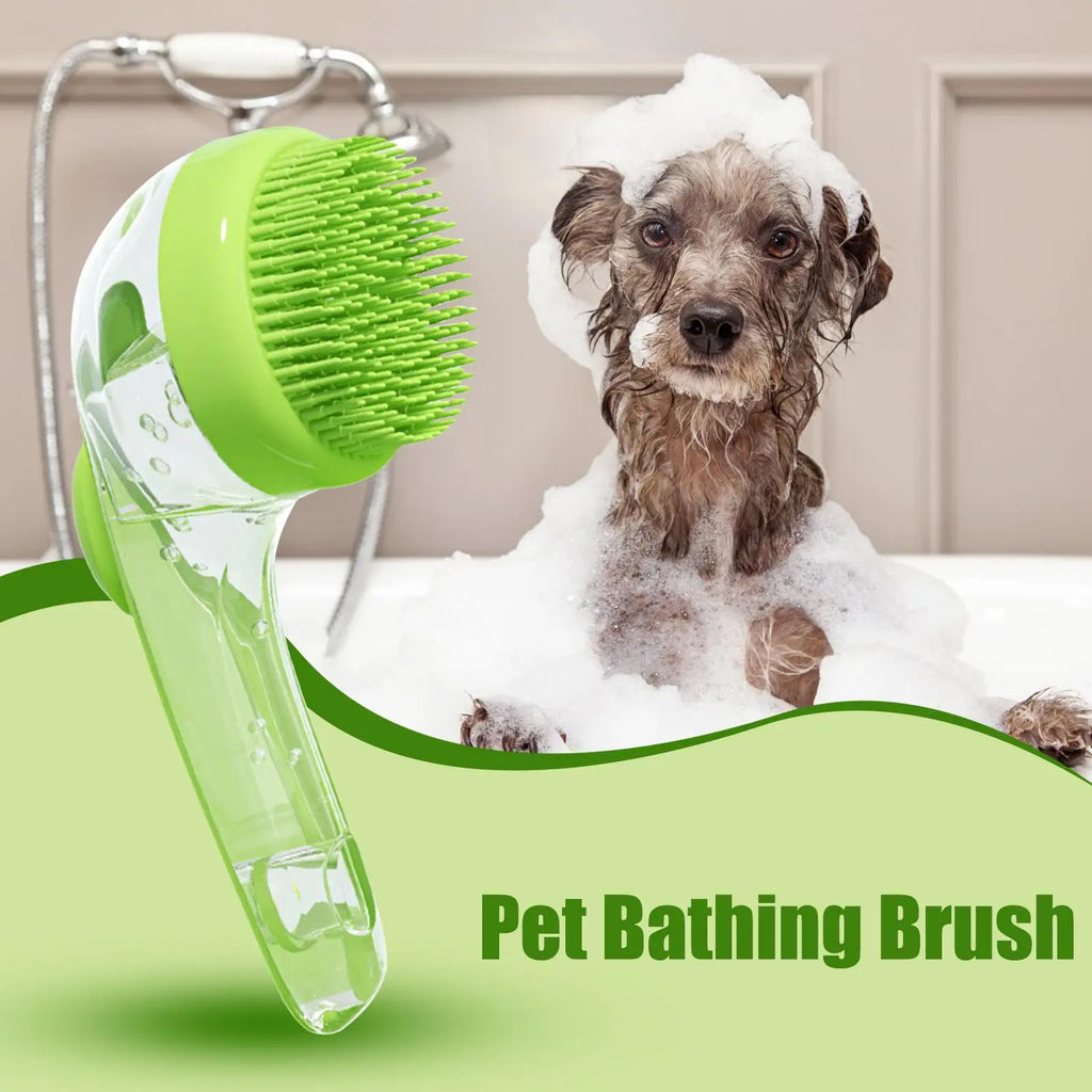 Silicone Pet Bath Brush with Shampoo Dispenser