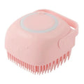 Dog Bathing Brush Pet Massage Brush Shampoo Dispenser Soft Silicone Brush Rubber Bristle for Dogs and Cats Shower Grooming Tool