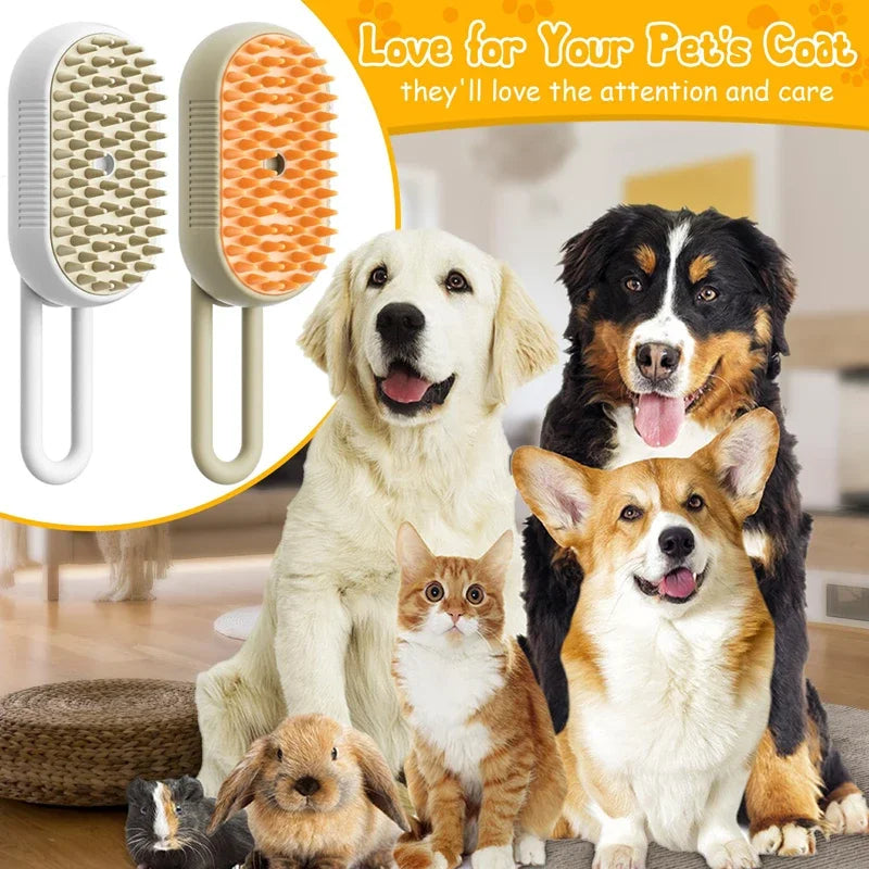 Steam Pet Grooming Brush — 3-in-1 Deshedding, Massage & Steam Comb