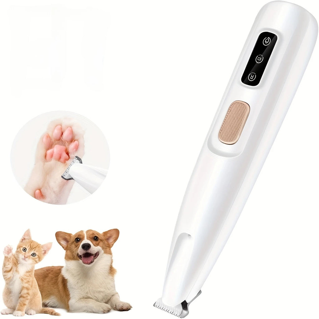 Low-Noise Pet Hair Clipper - Rechargeable Trimmer for Paws, Face & Ears