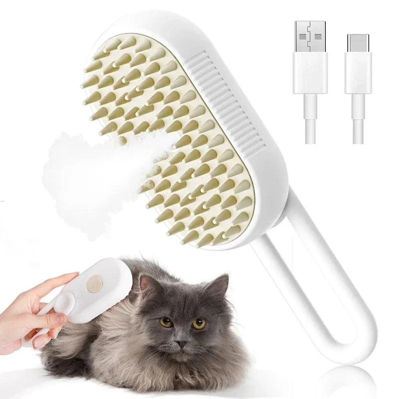 Steam Pet Grooming Brush — 3-in-1 Deshedding, Massage & Steam Comb