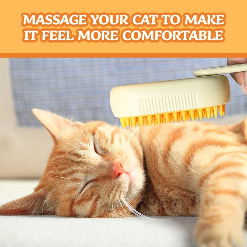 Steam Pet Grooming Brush — 3-in-1 Deshedding, Massage & Steam Comb
