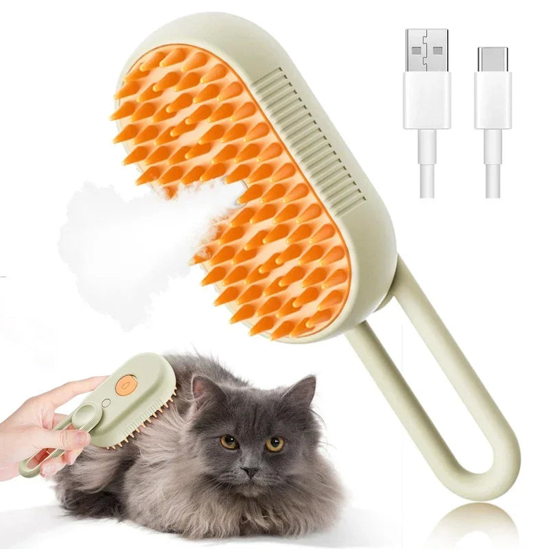 Steam Pet Grooming Brush — 3-in-1 Deshedding, Massage & Steam Comb