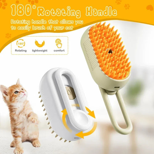 Steam Pet Grooming Brush — 3-in-1 Deshedding, Massage & Steam Comb
